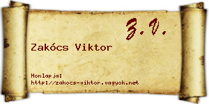 Zakócs Viktor névjegykártya